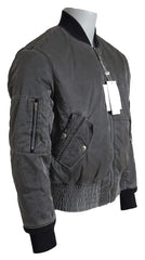 MM6 Maison Margiela Gray Bomber Zipper Pocket Sleeves Jacket - IT46 | S - Bomber Jackets