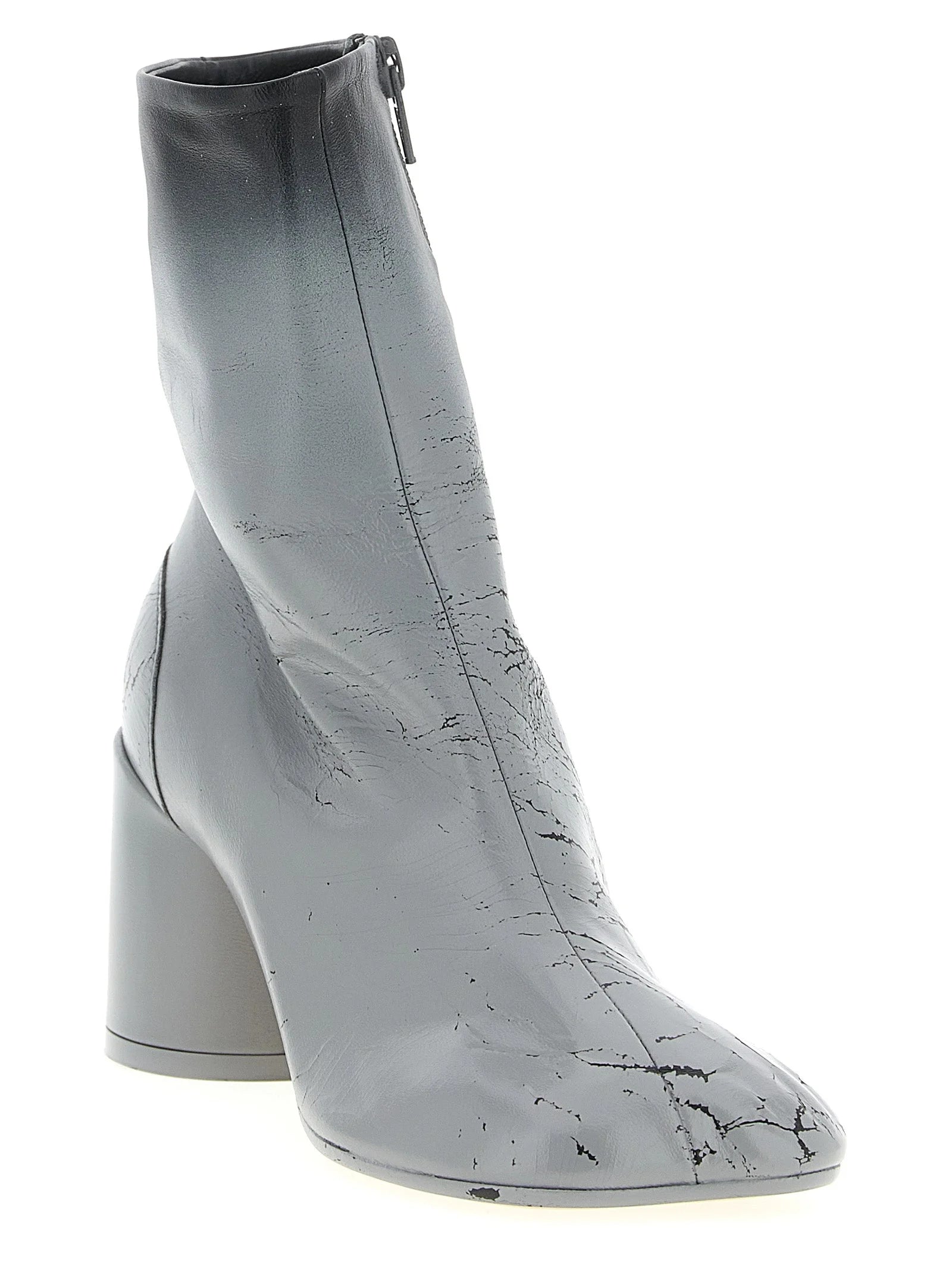 MM6 Maison Margiela Gray Lambskin Ankle Boots - EU36.5/US6.5
