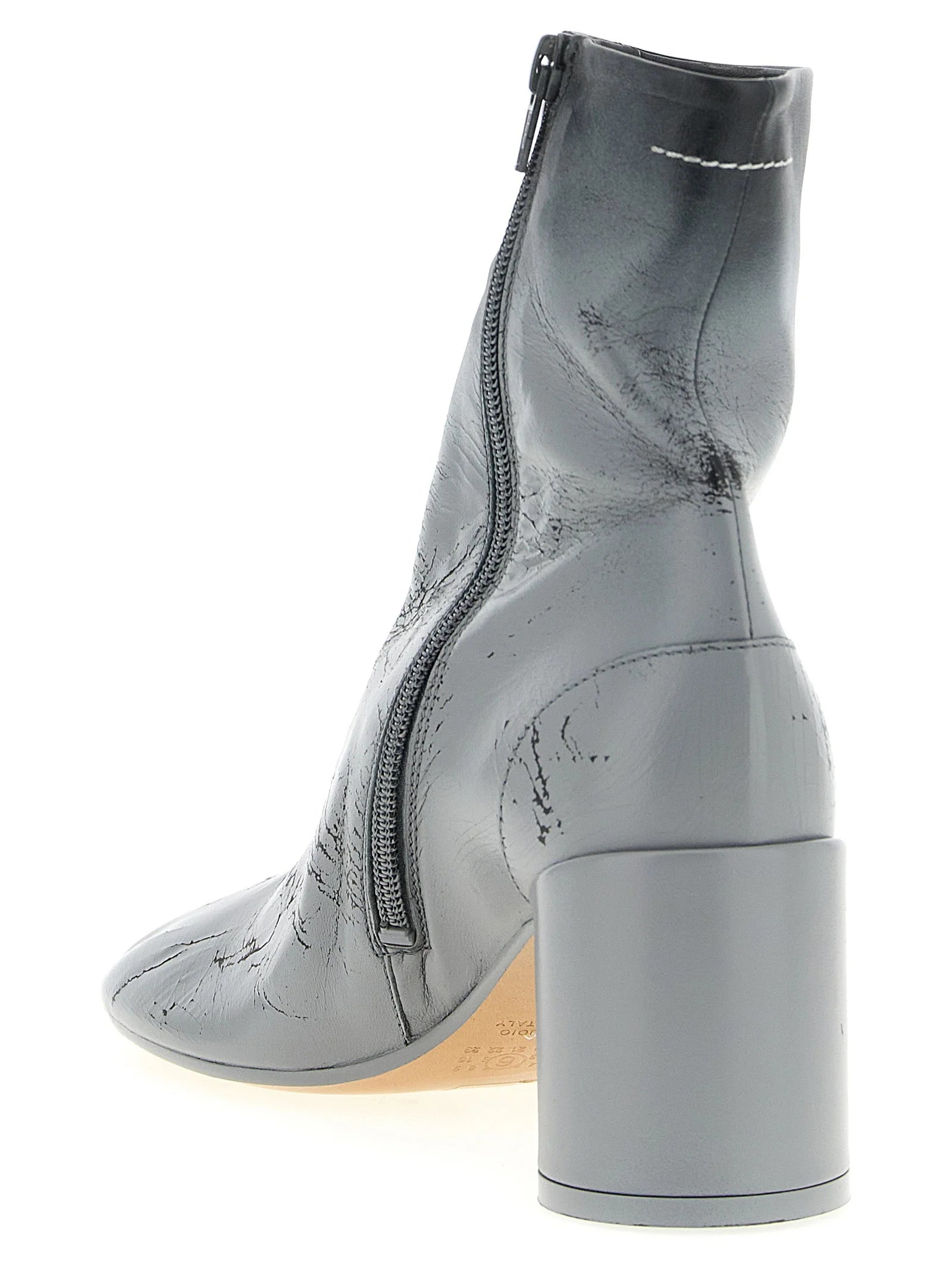 MM6 Maison Margiela Gray Lambskin Ankle Boots - EU36.5/US6.5