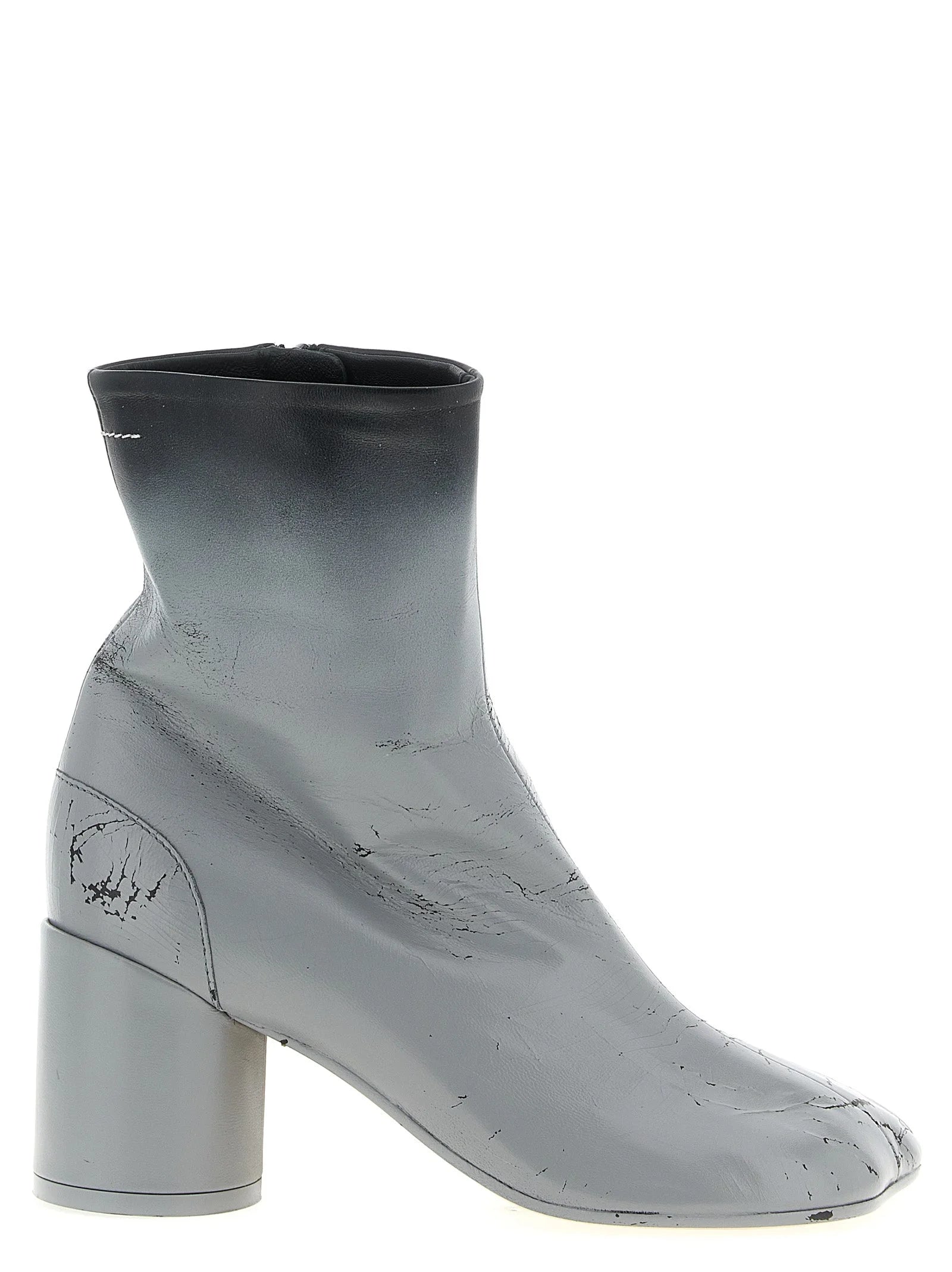 MM6 Maison Margiela Gray Lambskin Ankle Boots - EU36.5/US6.5