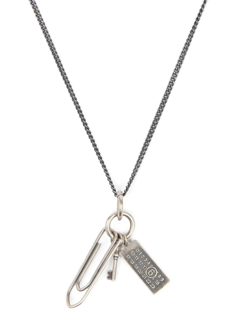 MM6 Maison Margiela Silver Brass Necklace - One Size