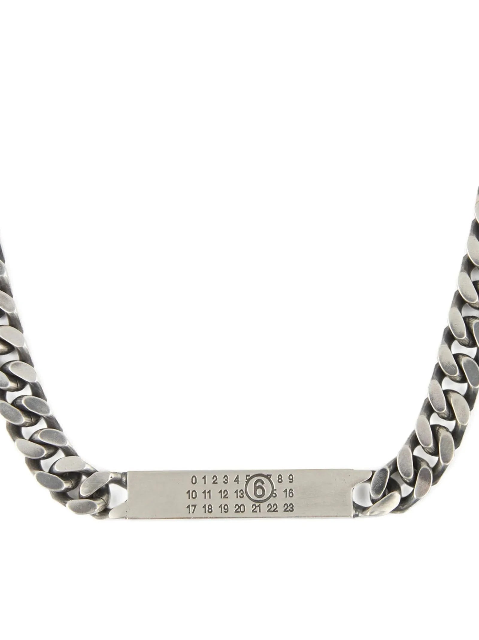 MM6 Maison Margiela Silver Brass Necklace - One Size