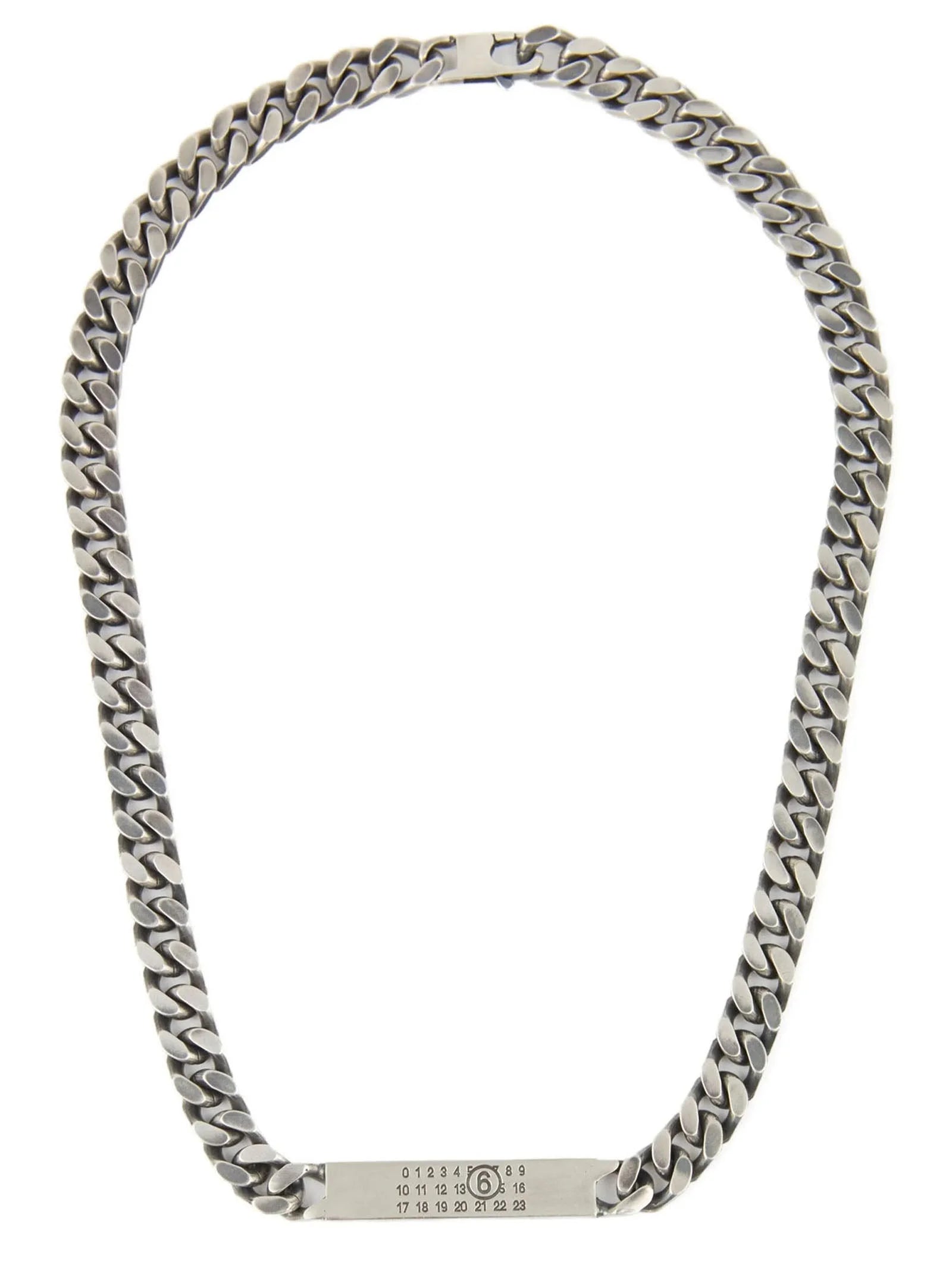 MM6 Maison Margiela Silver Brass Necklace - One Size