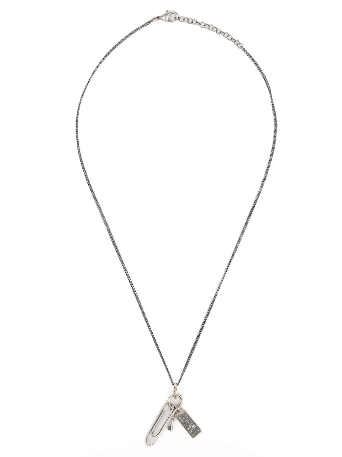 MM6 Maison Margiela Silver Brass Necklace - One Size