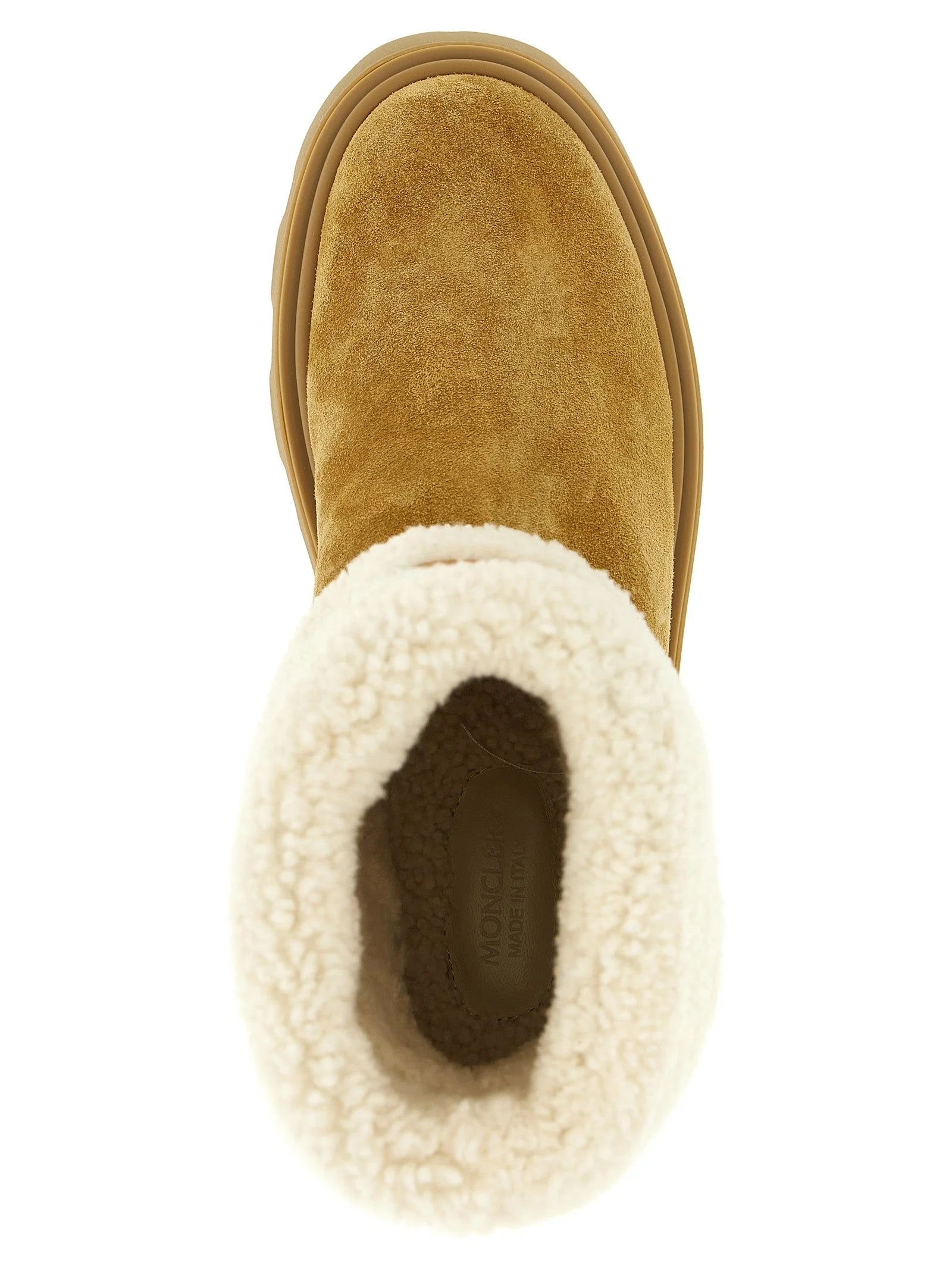 Moncler Beige Calfskin Ankle Boots - EU38/US8