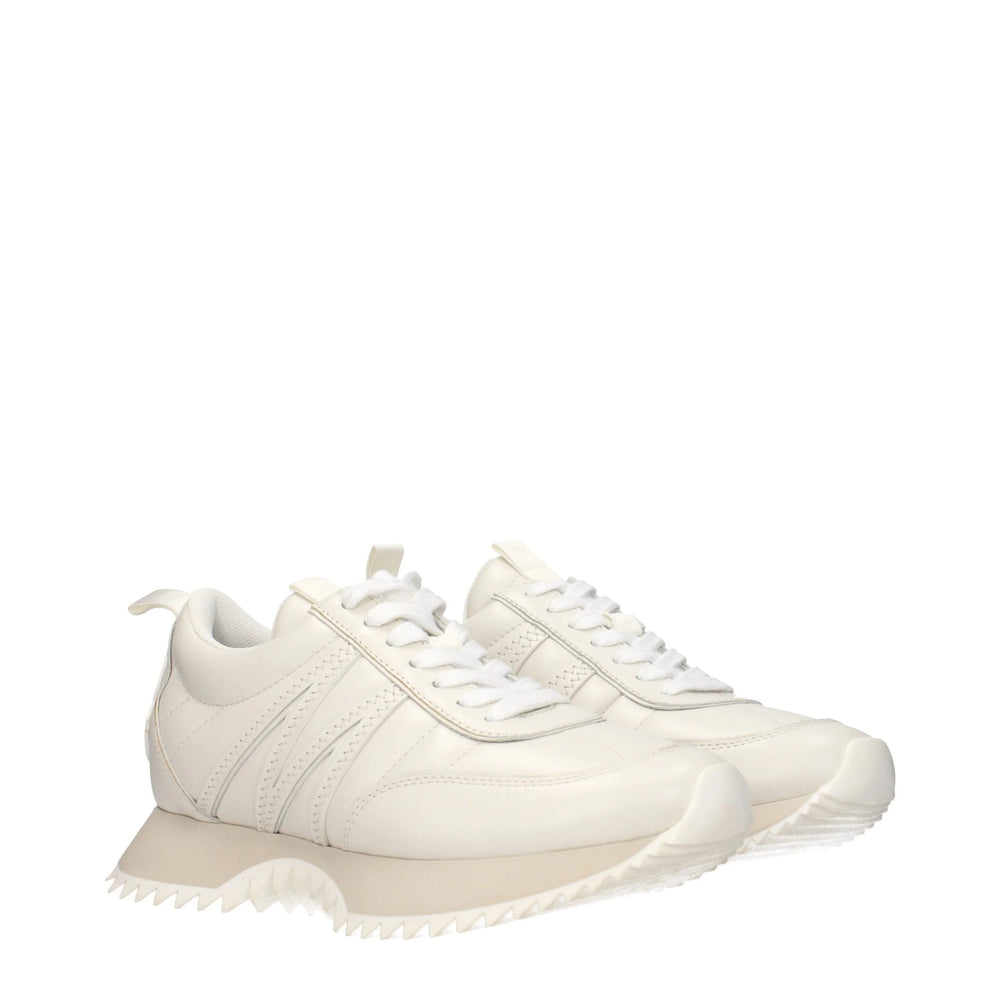 Moncler Beige Leather Low Top Sneakers - EU36/US6