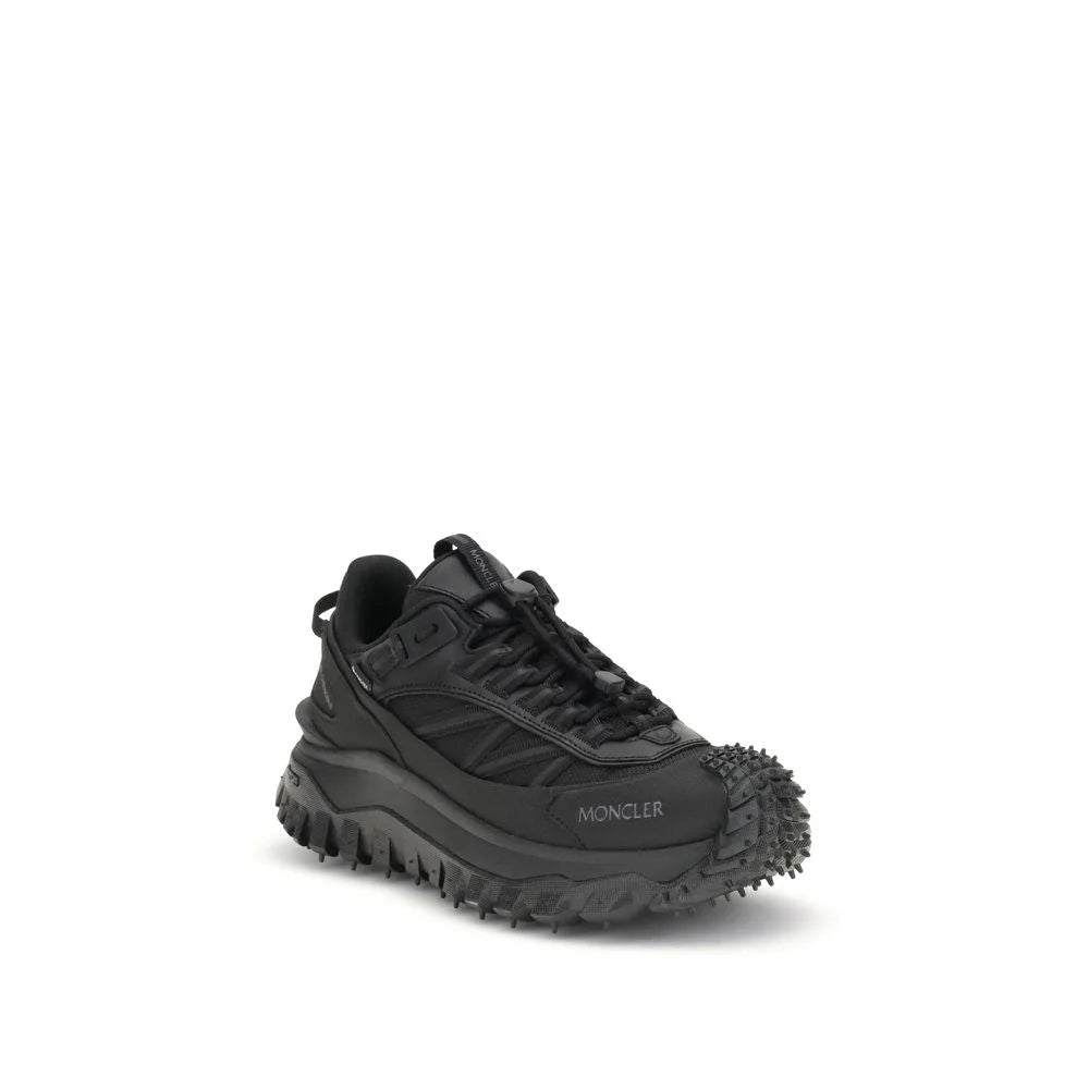 Moncler Black Calf Leather Bos Taurus Athletic Sneakers - EU38/US8