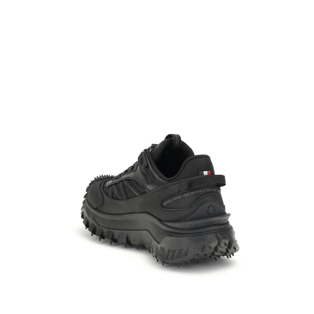 Moncler Black Calf Leather Bos Taurus Athletic Sneakers - EU38/US8