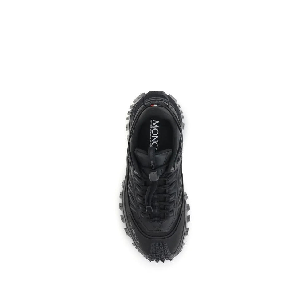 Moncler Black Calf Leather Bos Taurus Athletic Sneakers - EU38/US8