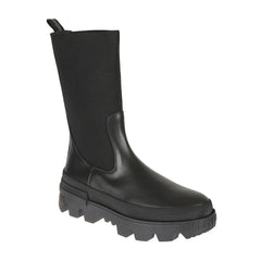 Moncler Black Calfskin Ankle Boots - EU37/US7