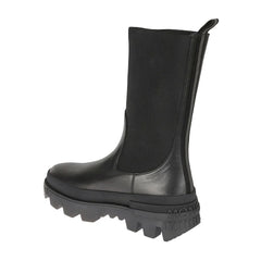 Moncler Black Calfskin Flat Boots - EU37/US7