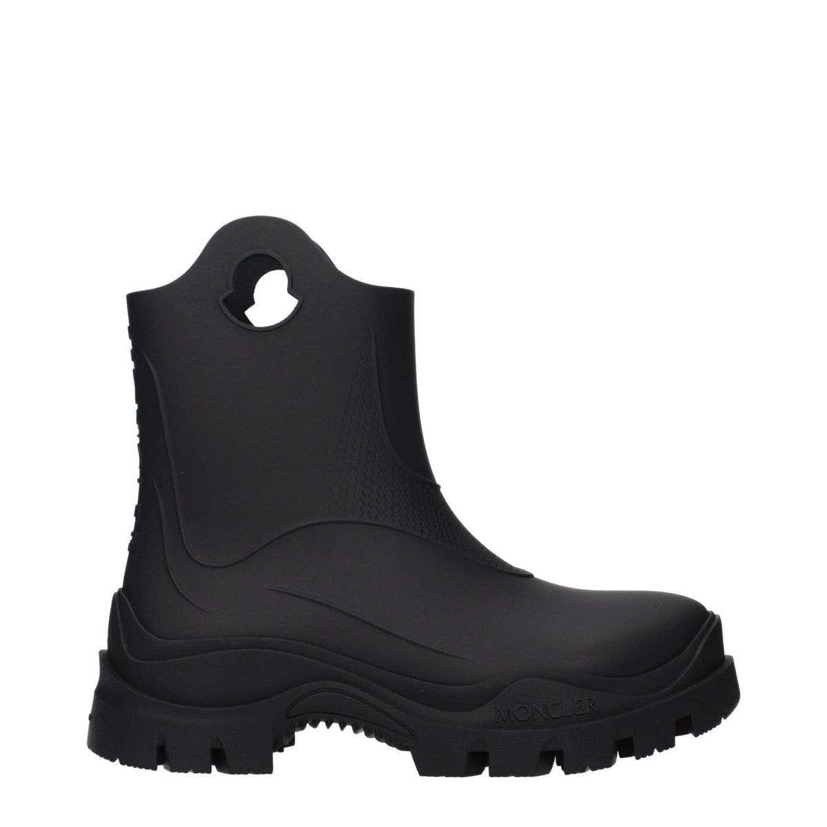 Moncler Black Cotton Ankle Boots