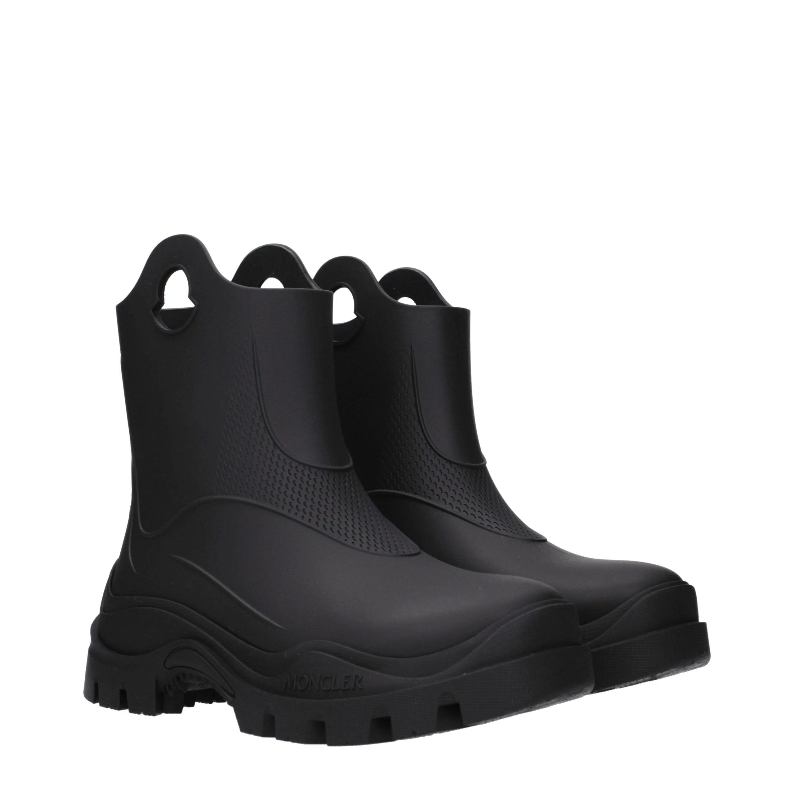 Moncler Black Cotton Ankle Boots