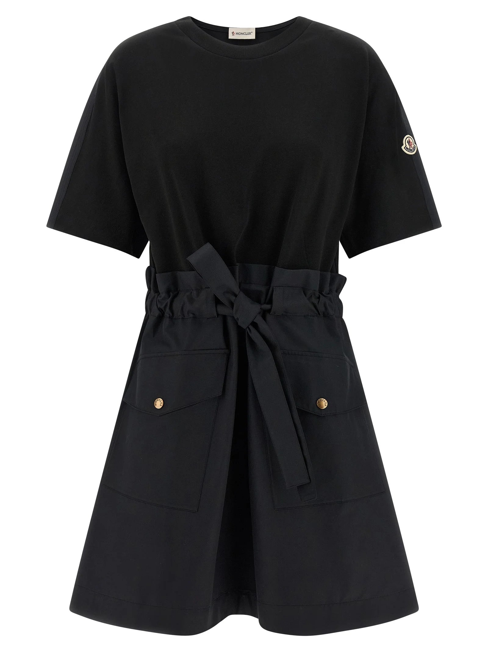 Moncler Black Cotton Short Dress