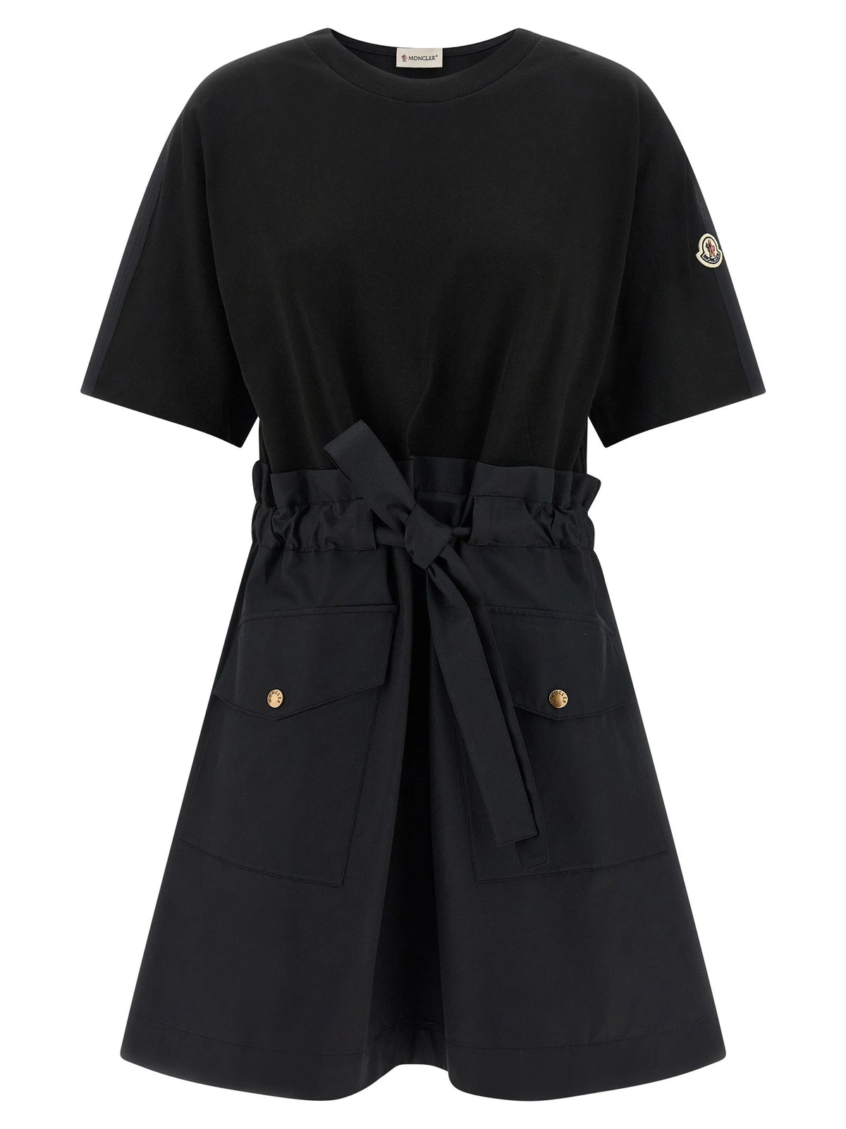 Moncler Black Cotton Short Dress
