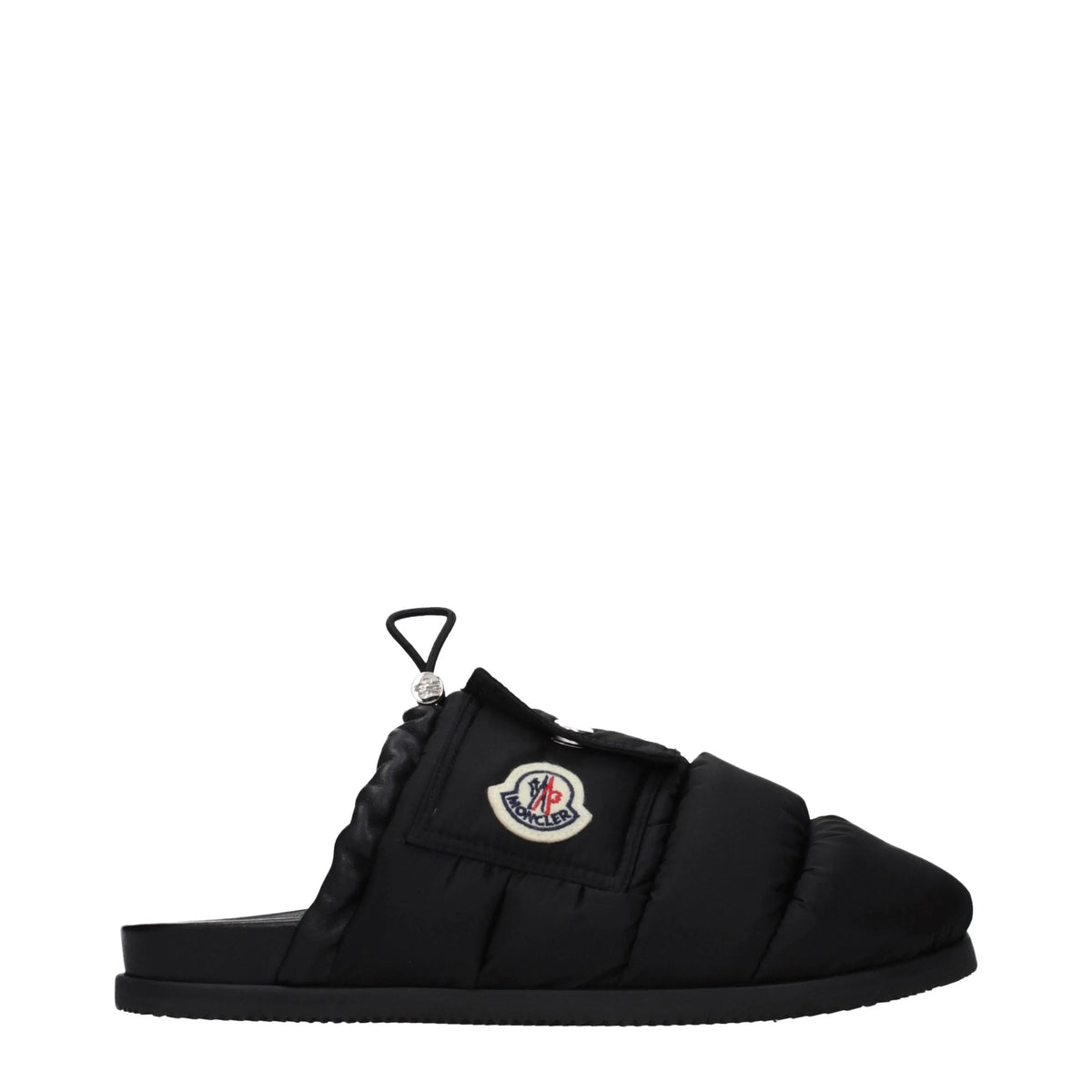 Moncler Black Fabric Slippers