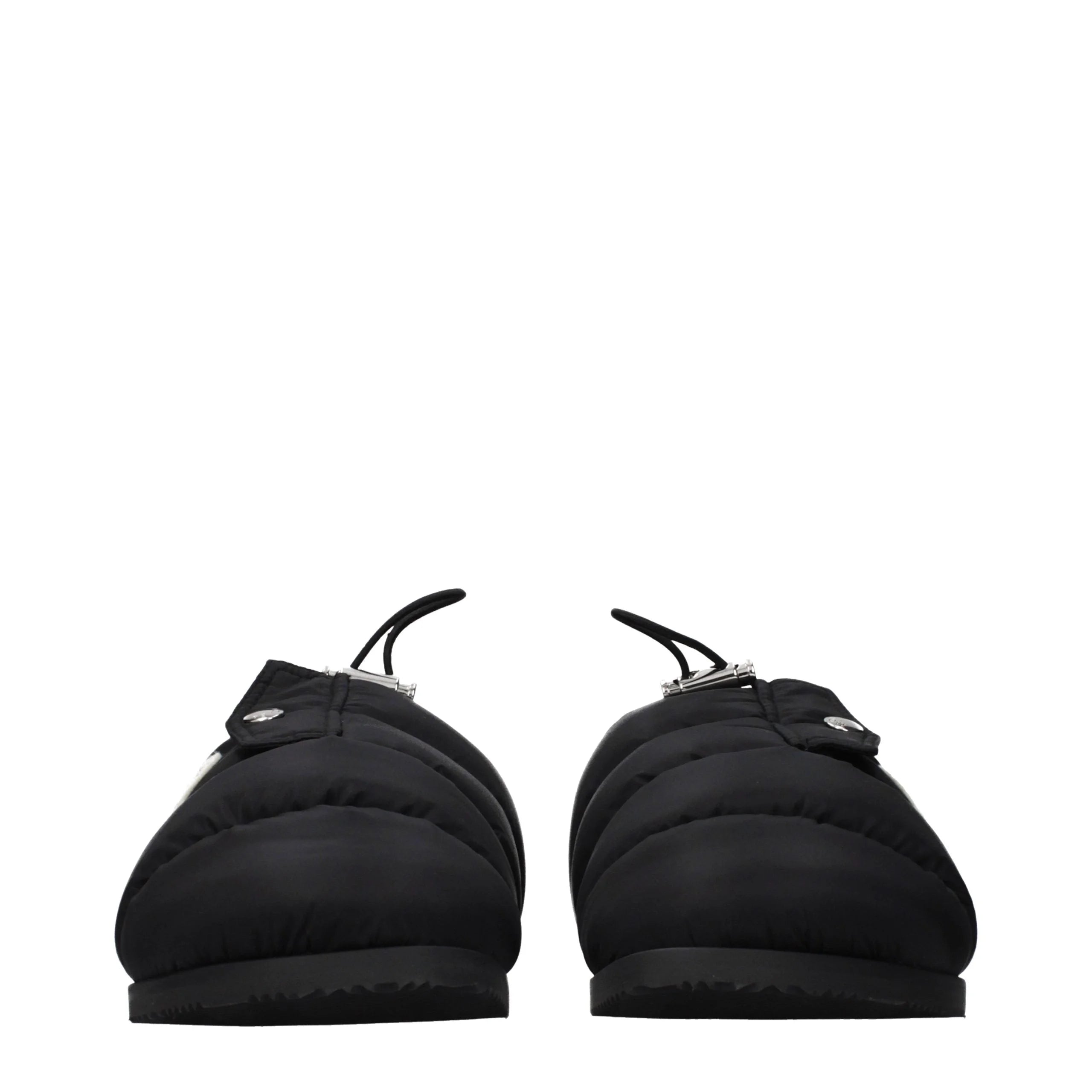 Moncler Black Fabric Slippers