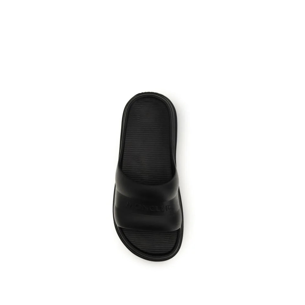 Moncler Black Rubber Sandals