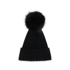 Moncler Black Wool Oves Aries Beanie - UNI
