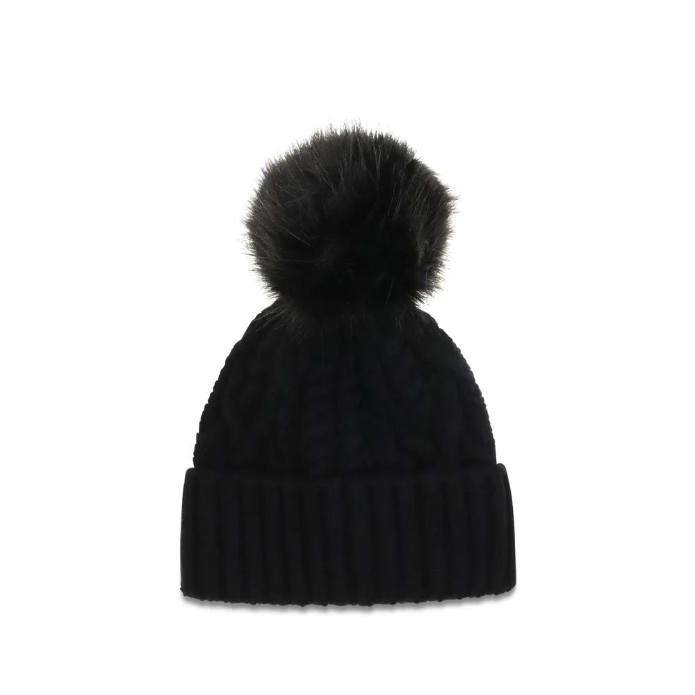 Moncler Black Wool Oves Aries Beanie - UNI