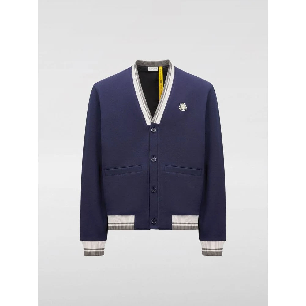 Moncler Blue Cotton Bomber - M