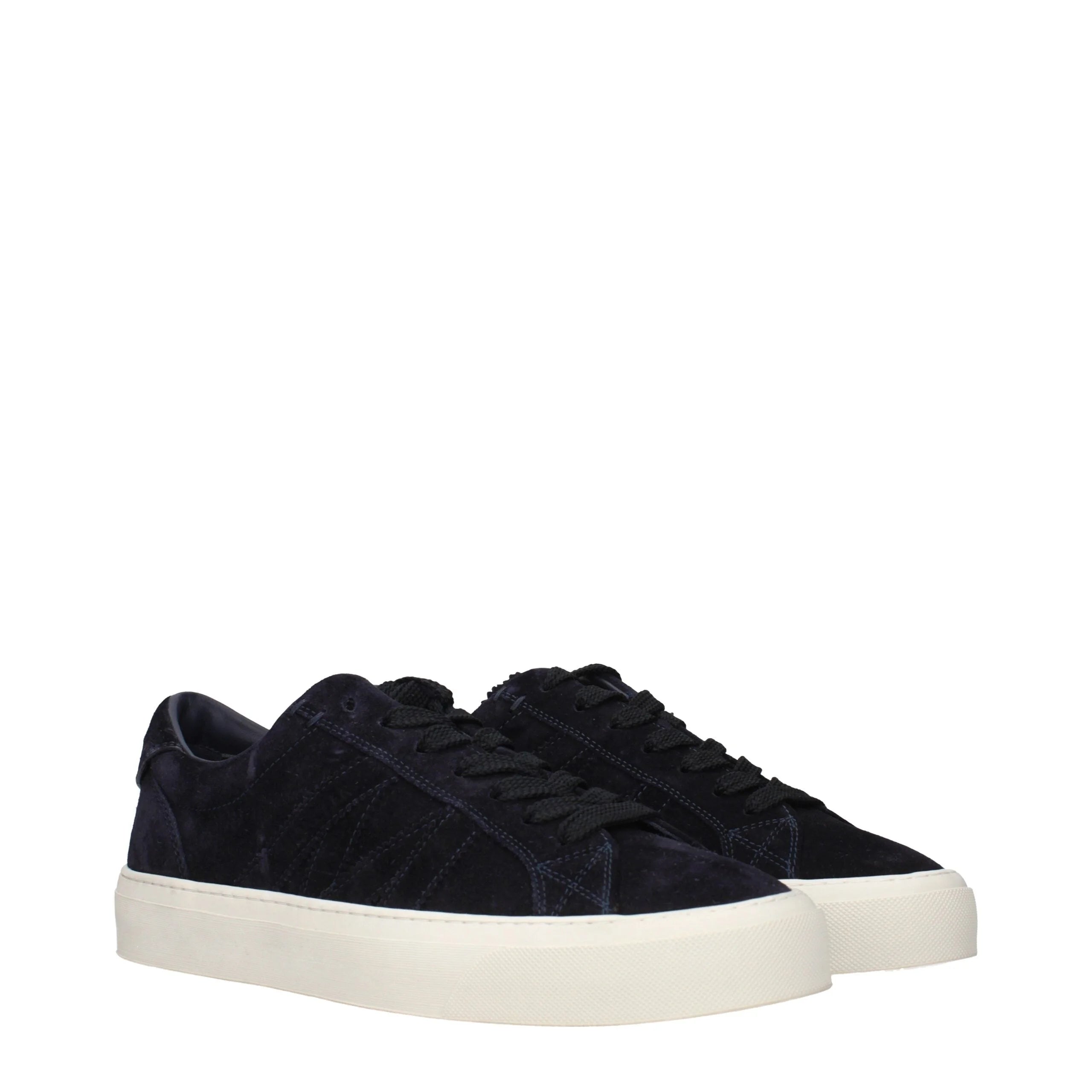 Moncler Blue Leather Low Top Sneakers - EU41/US8