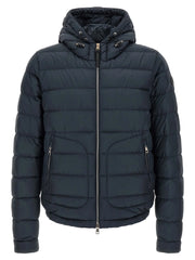 Moncler Blue Polyester Full-Length Jacket