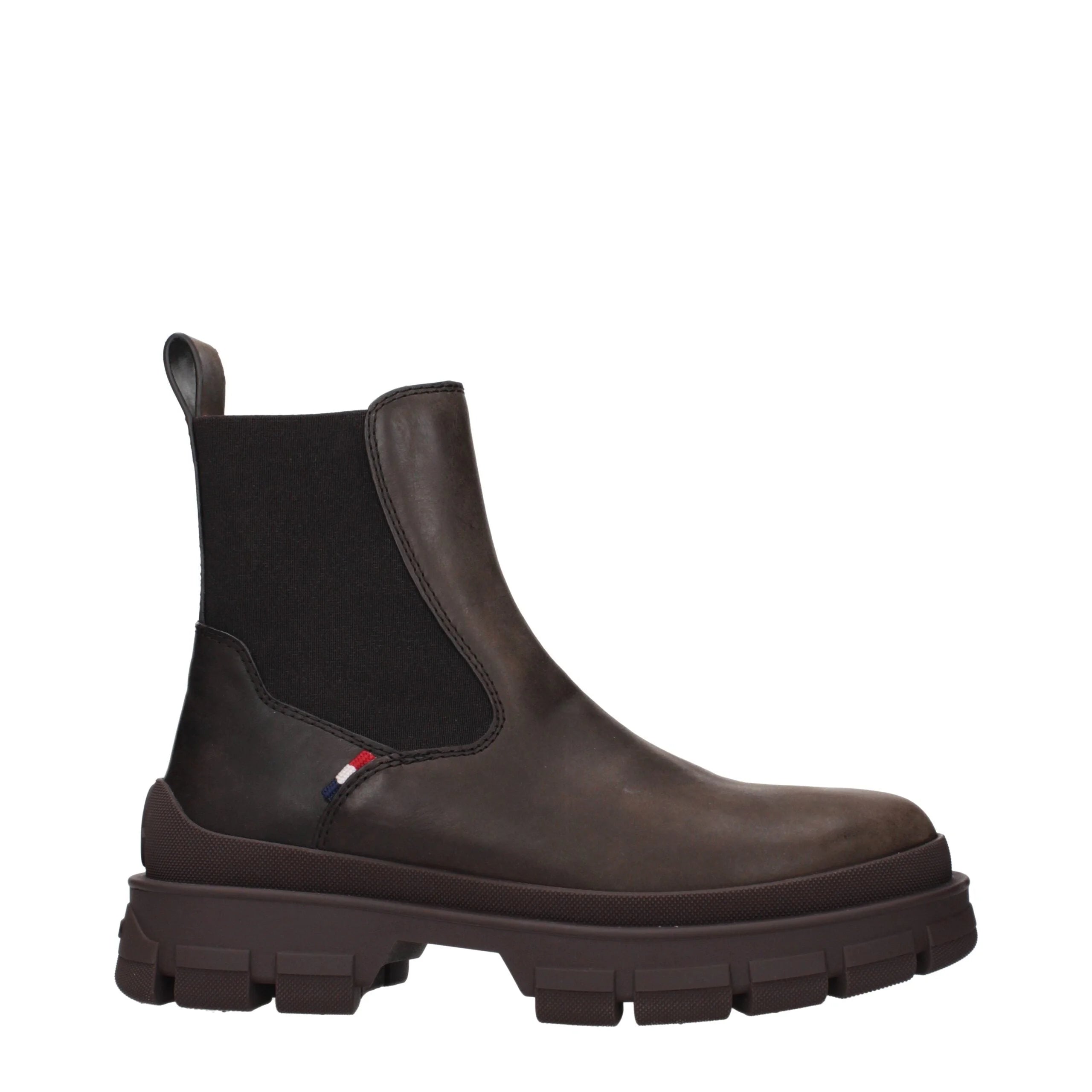 Moncler Brown Leather Ankle Boots - EU42.5/US9.5