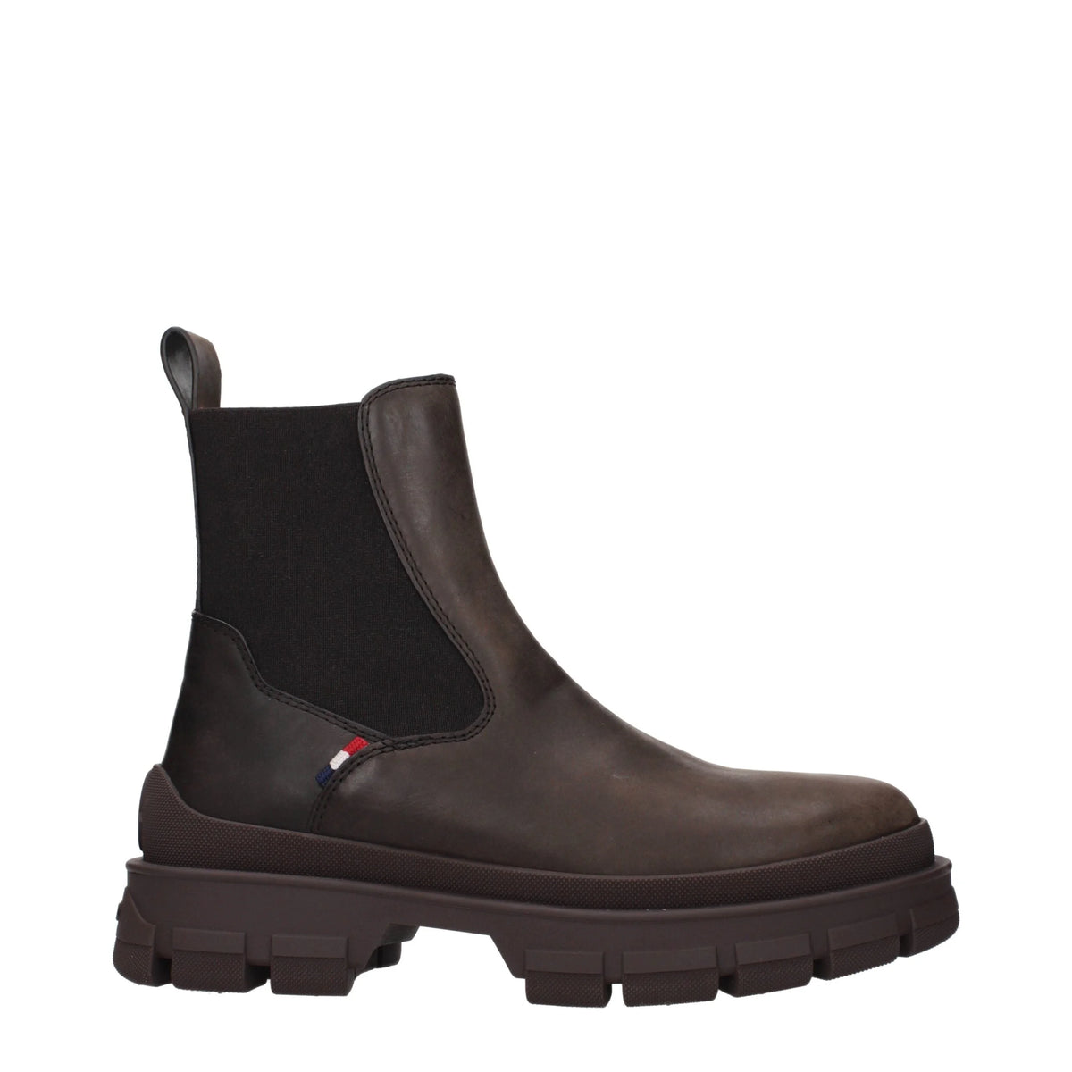 Moncler Brown Leather Ankle Boots - EU42.5/US9.5