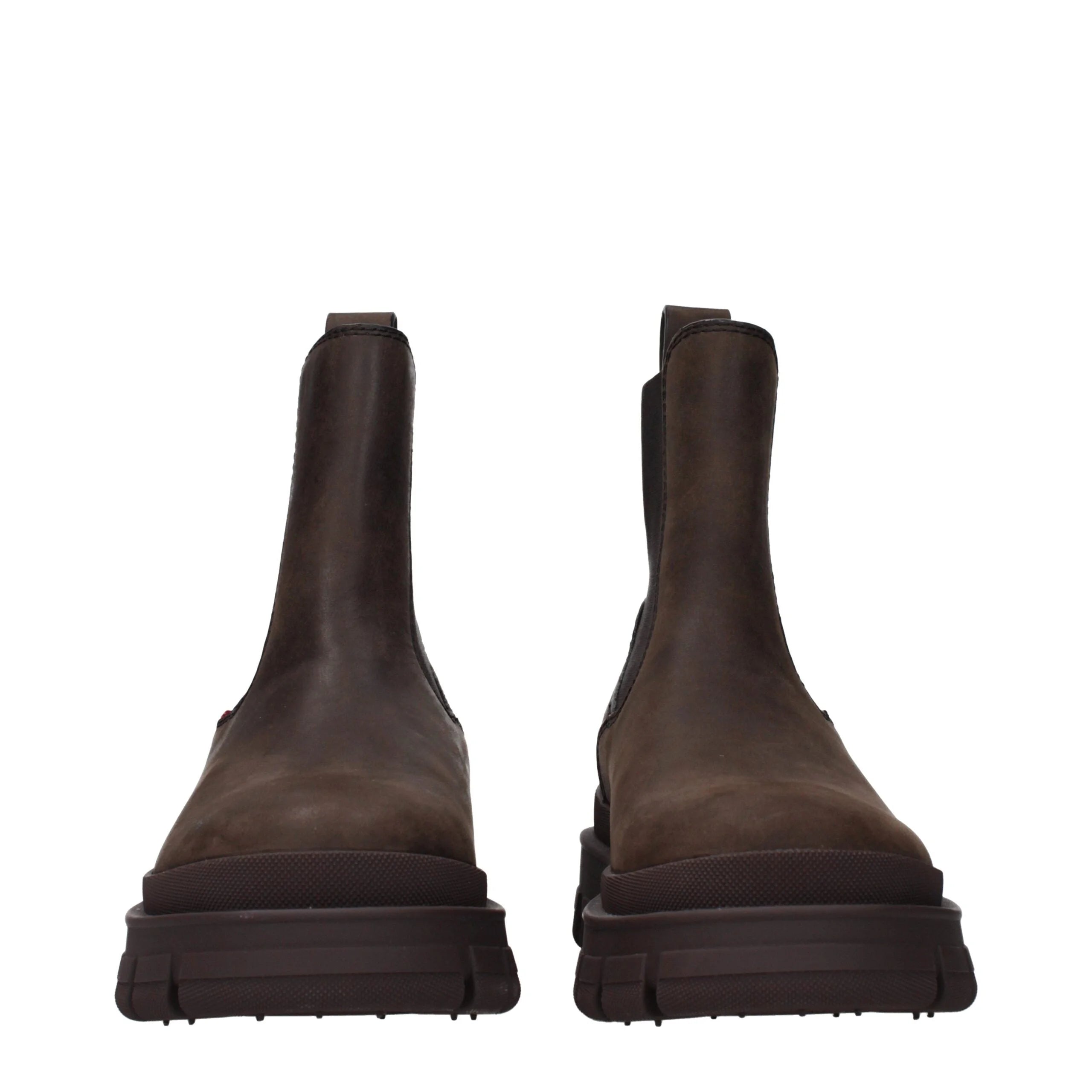 Moncler Brown Leather Ankle Boots - EU42.5/US9.5