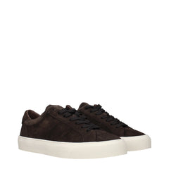 Moncler Brown Leather Low Top Sneakers - EU40/US7