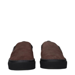 Moncler Brown Leather Slip-On Loafers
