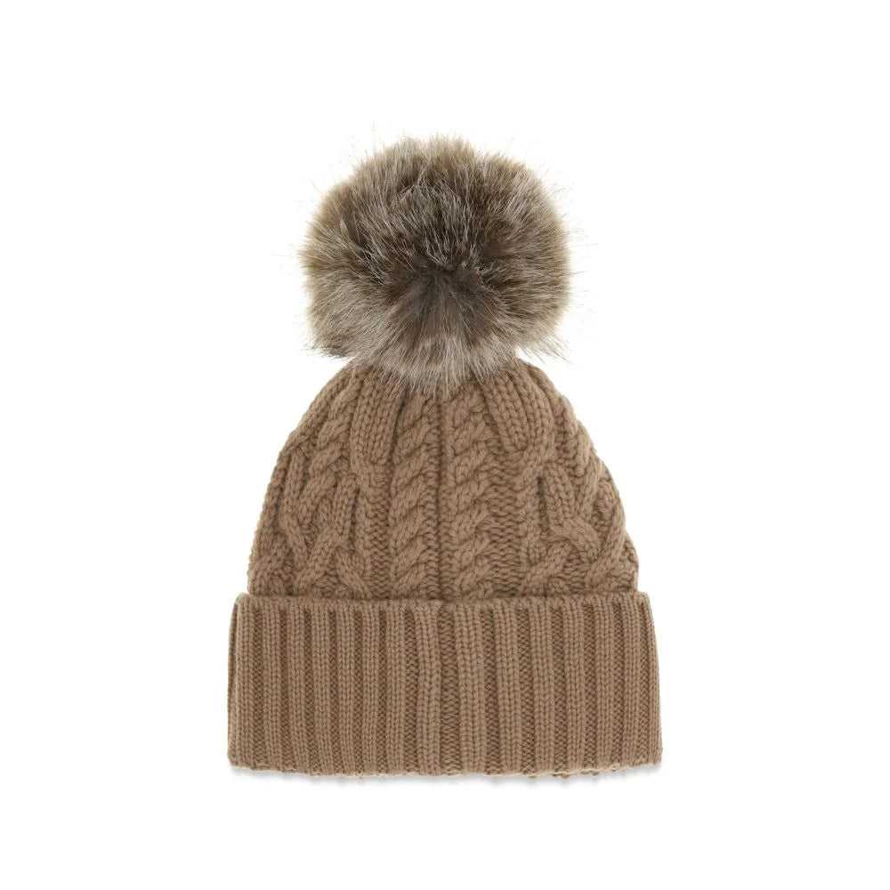 Moncler Brown Wool Oves Aries Beanie - UNI