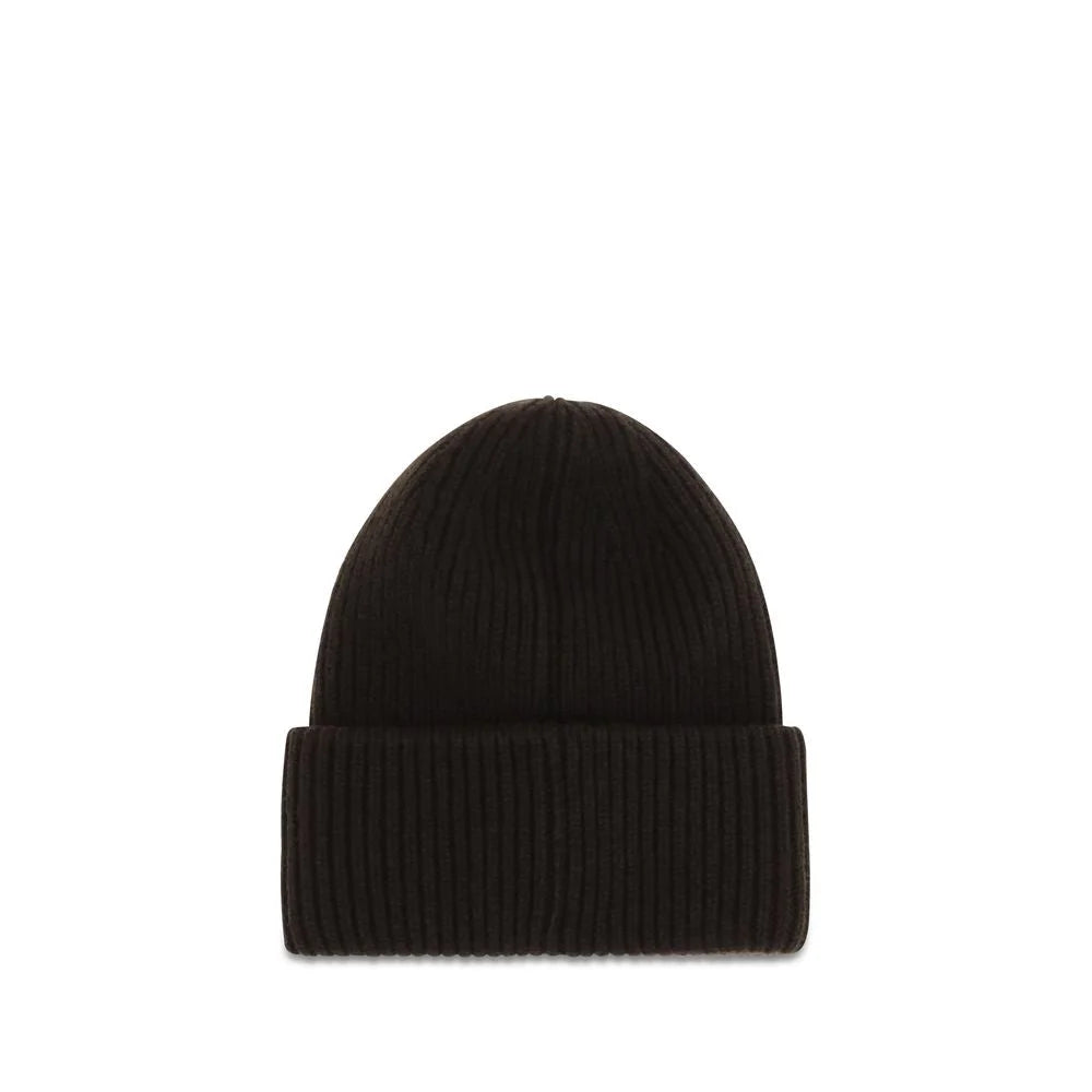 Moncler Brown Wool Oves Aries Beanie - UNI