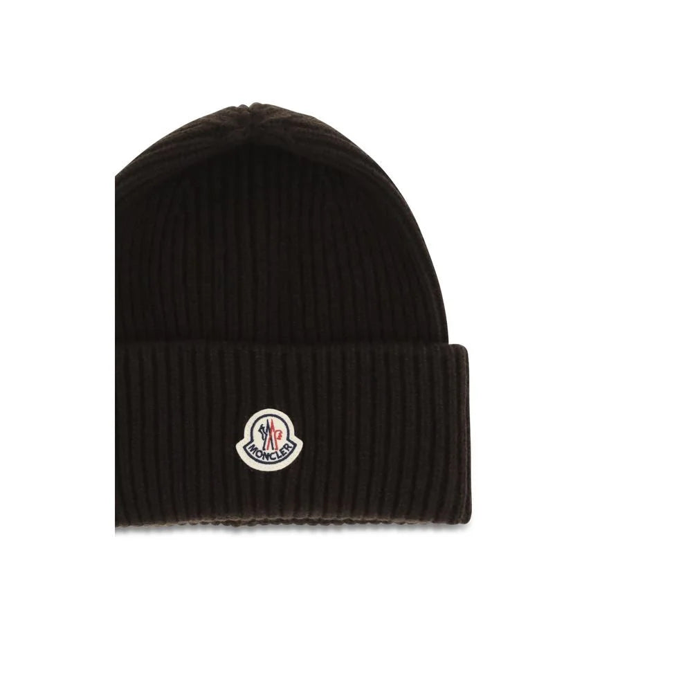Moncler Brown Wool Oves Aries Beanie - UNI