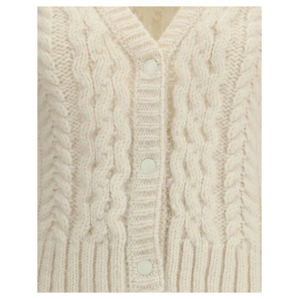 Moncler Cream Alpaca Vicugna Pacos Cardigan