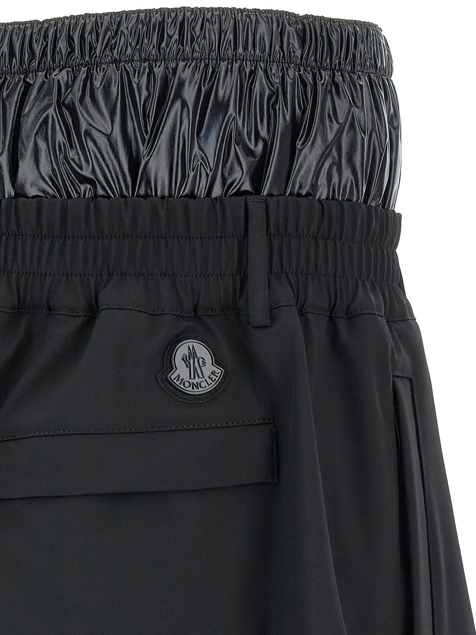 MONCLER GENIUS Black Polyamide Bermuda Shorts