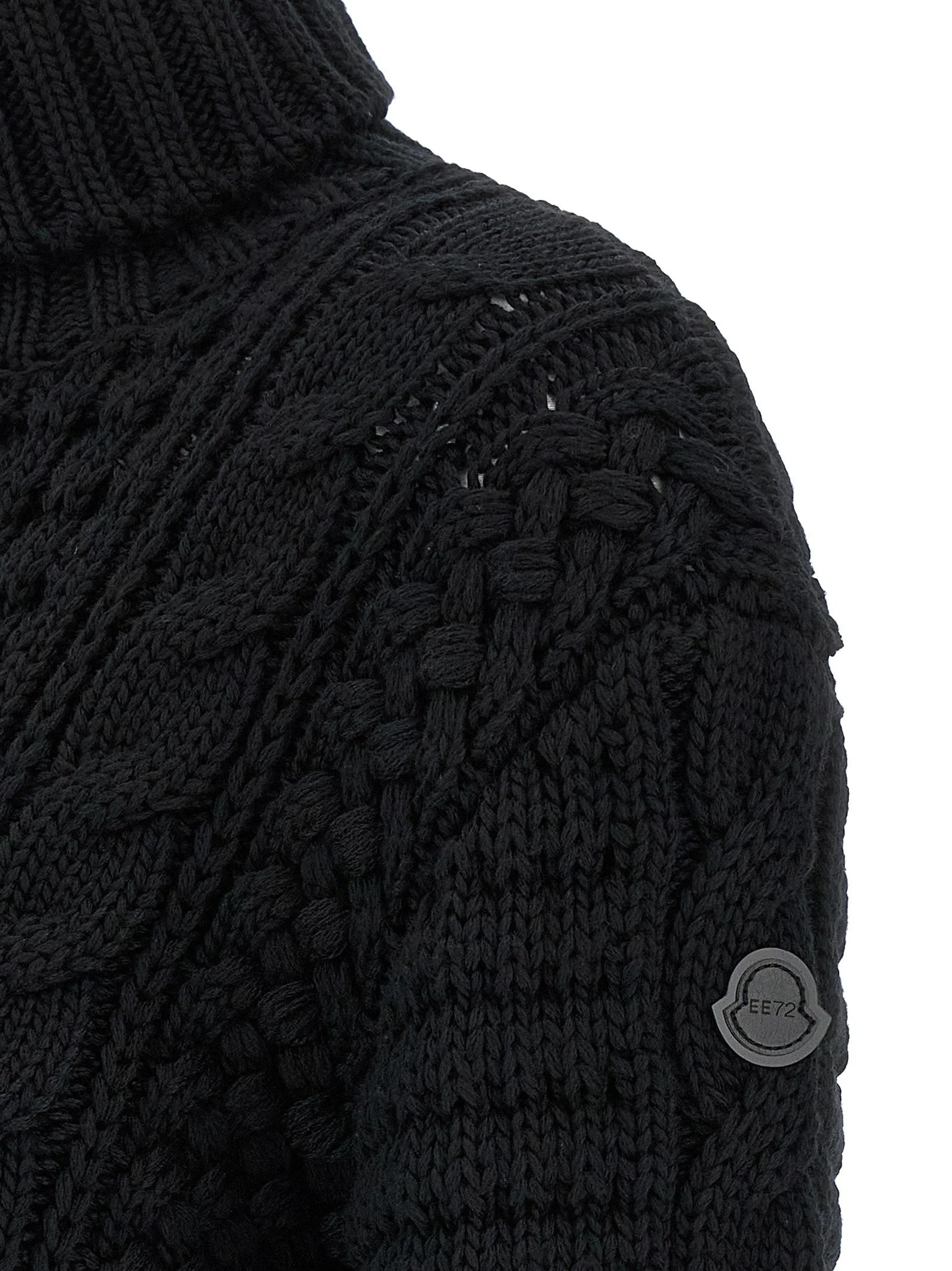 MONCLER GENIUS Black Virgin Wool Cardigan - XS