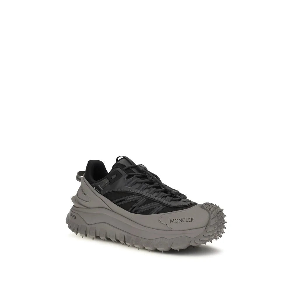 Moncler Gray Calf Leather Bos Taurus Athletic Sneakers
