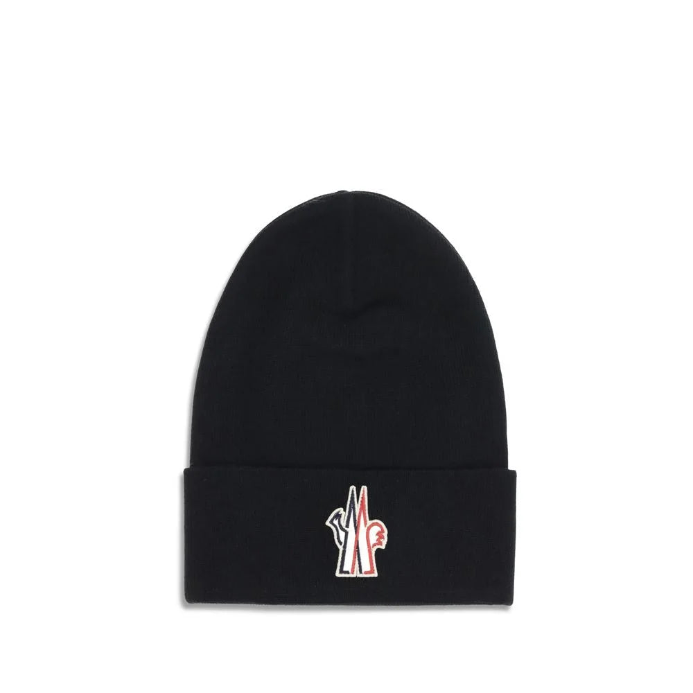 Moncler Grenoble Black Fleece Wool Beanie - UNI