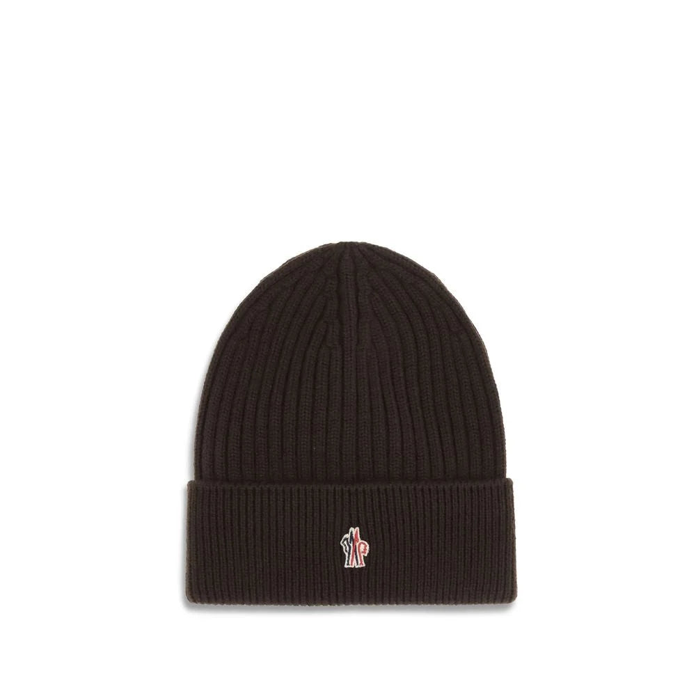 Moncler Grenoble Black Fleece Wool Beanie - UNI