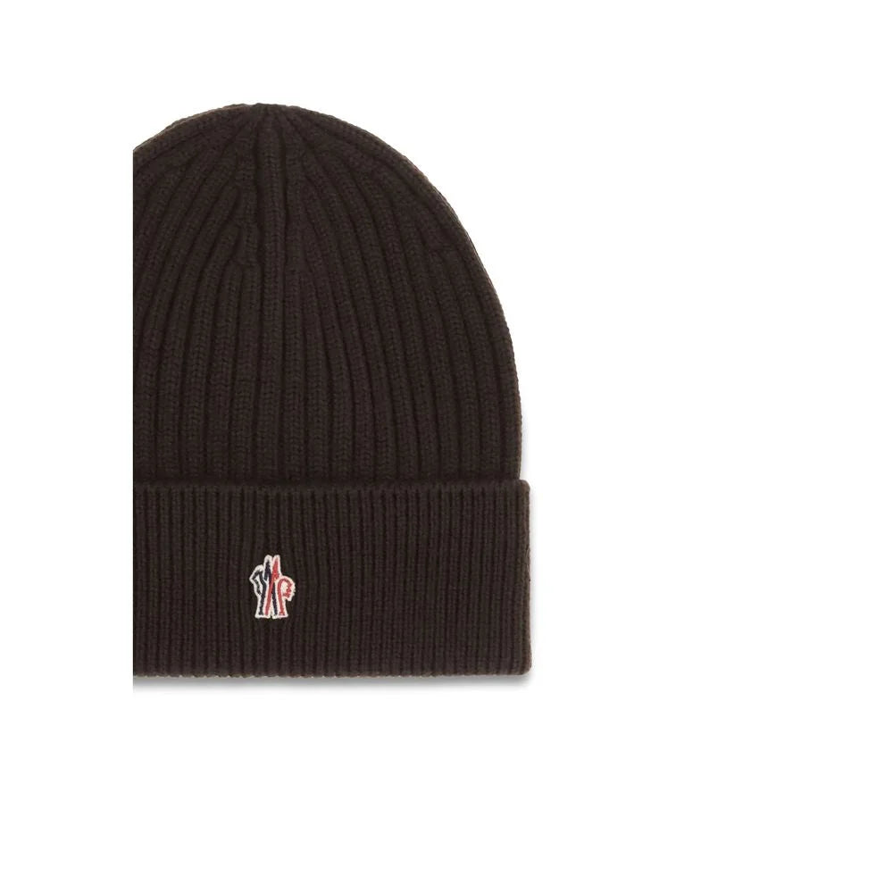 Moncler Grenoble Black Fleece Wool Beanie - UNI