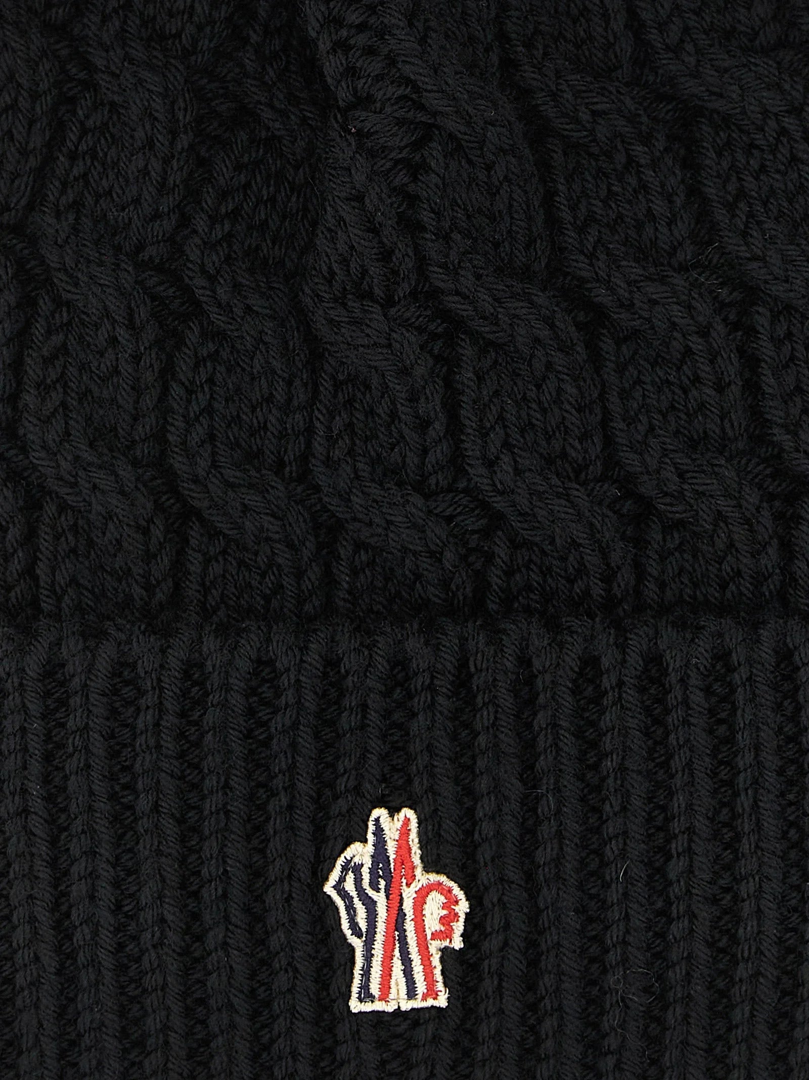 Moncler Grenoble Black Virgin Wool Beanie - UNI