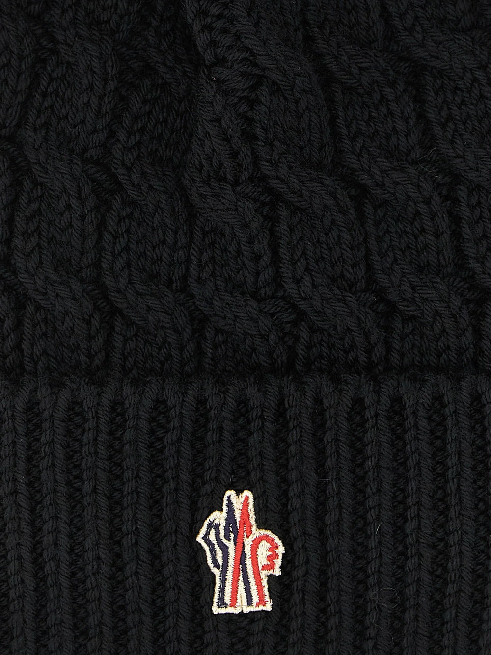 Moncler Grenoble Black Virgin Wool Beanie - UNI