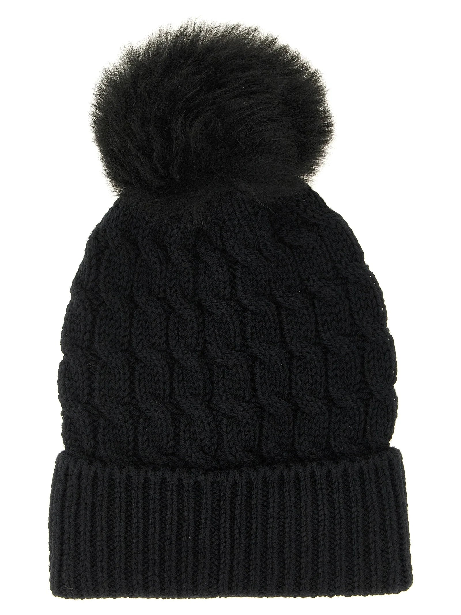 Moncler Grenoble Black Virgin Wool Beanie - UNI