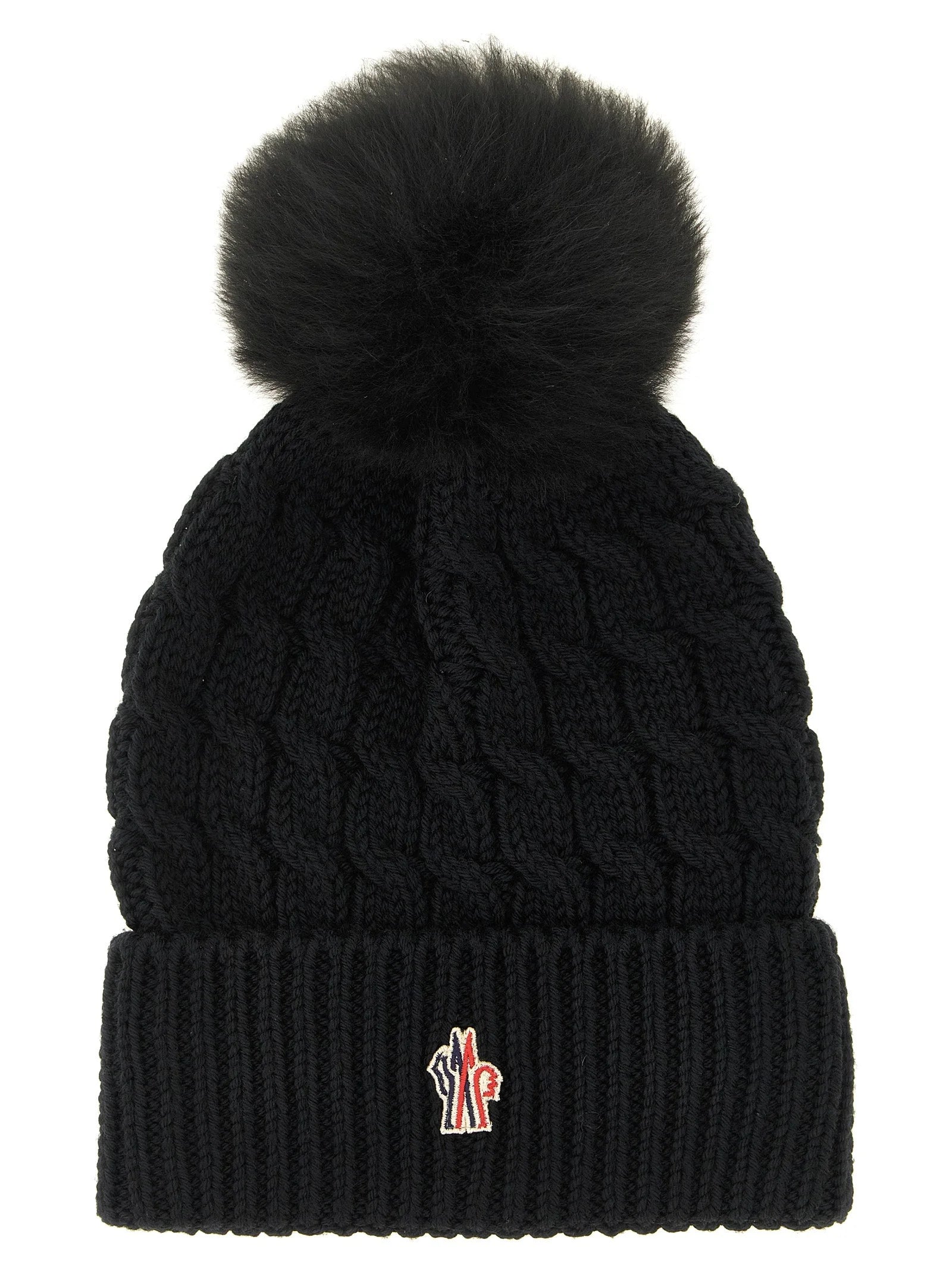 Moncler Grenoble Black Virgin Wool Beanie - UNI