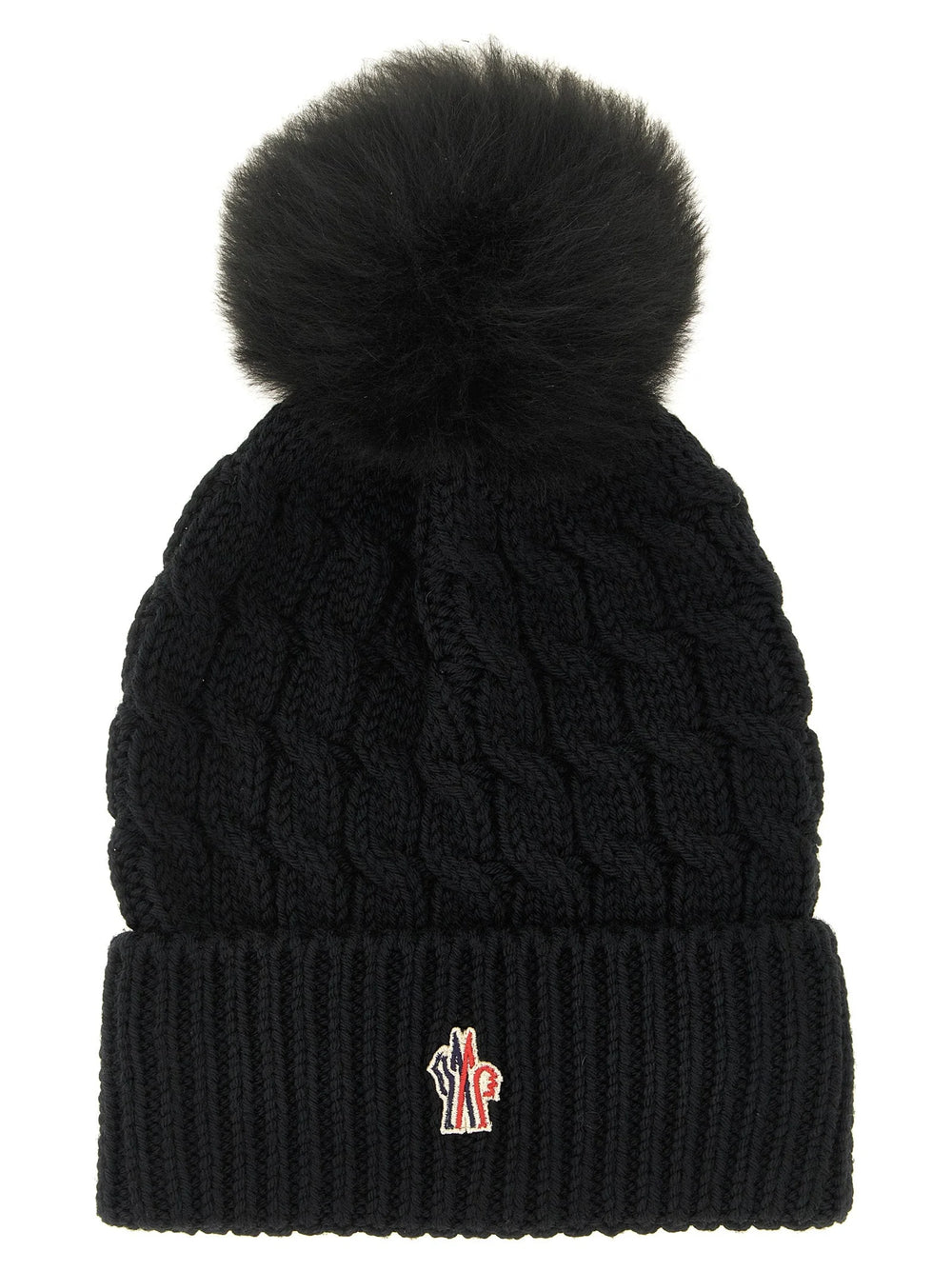 Moncler Grenoble Black Virgin Wool Beanie - UNI