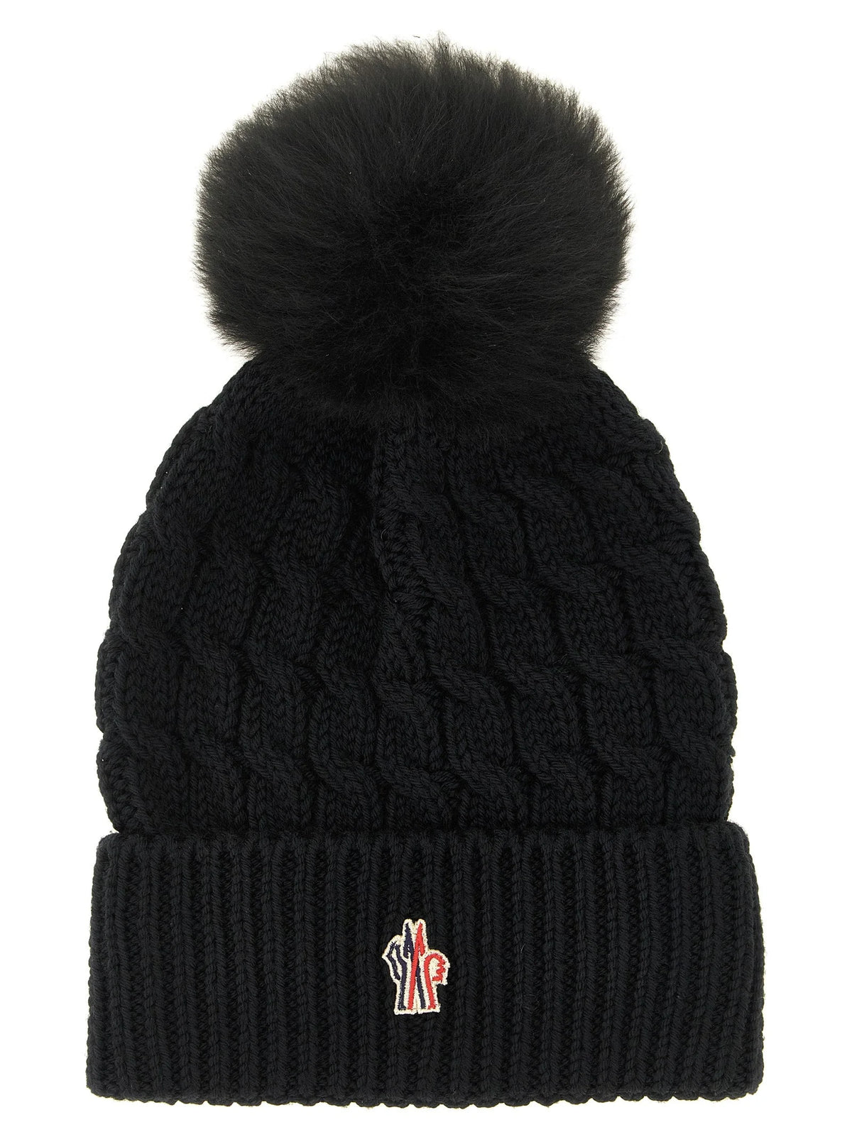 Moncler Grenoble Black Virgin Wool Beanie - UNI