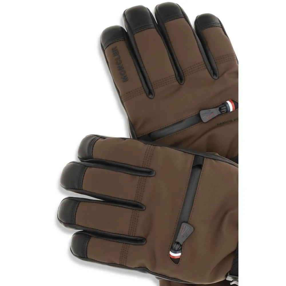 Moncler Grenoble Brown Nylon Gloves