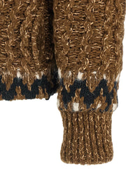 Moncler Grenoble Brown Wool Full-Length Jacket - M